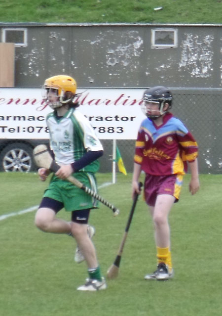 Action from the under 14 Ulster Féile final.