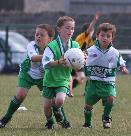 Action from the under 8 blitz against Saint Eunan.