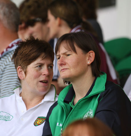 Action from the All-Ireland ladies minor football final between Donegal and Galway..