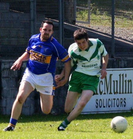 Action from the senior reserve division two match against Kilcar.
