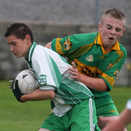 Action from the minor championship quarter-final between Aodh Ruadh and Four Masters.