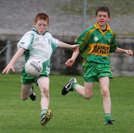 Action from the minor championship quarter-final between Aodh Ruadh and Four Masters.