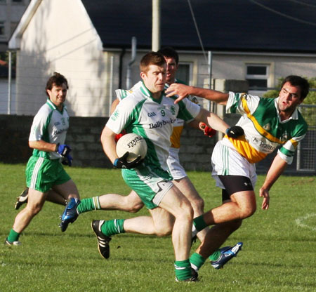 Action from the senior reserve division two match against Kilcar.