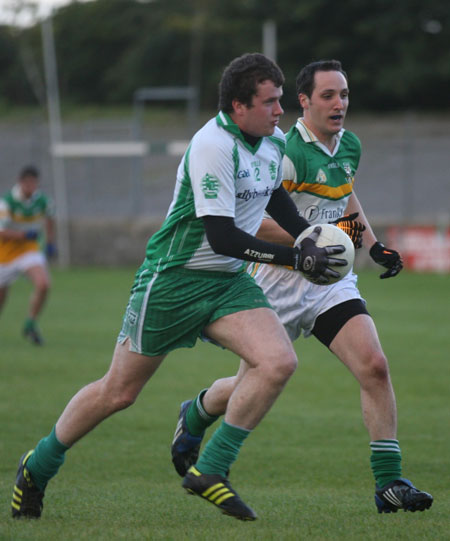 Action from the senior reserve division two match against Kilcar.