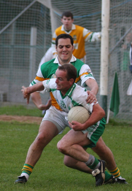 Action from the senior reserve division two match against Kilcar.