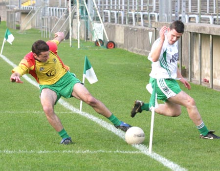 Action from the senior  division two match against MacCumhaill's.