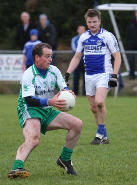 Action from the senior  division two match against MacCumhaill's.