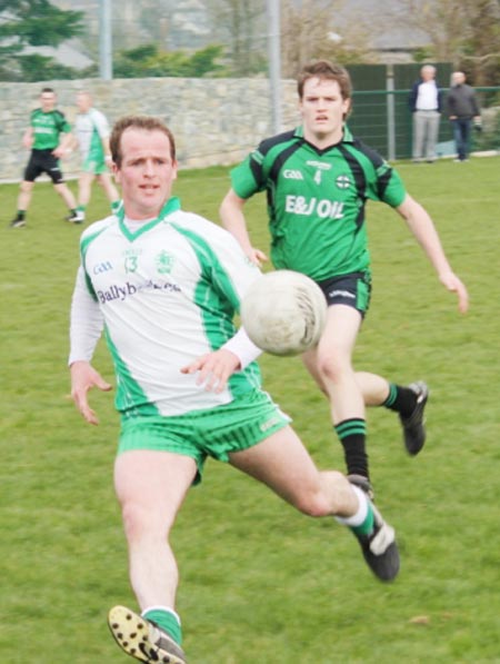 Action from the reserve senior division three match against Naomh Bríd.