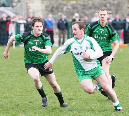 Action from the reserve senior division three match against Naomh Bríd.