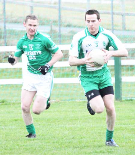 Action from the senior division three match against Naomh Mhuire.