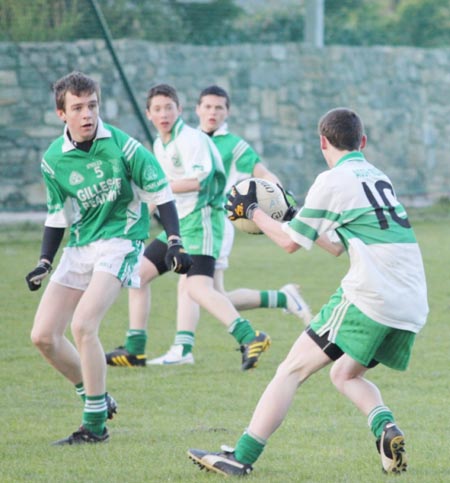 Action from the under 16 league clash between Aodh Ruadh and Naomh Mhuire.