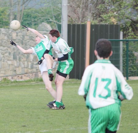 Action from the under 16 league clash between Aodh Ruadh and Naomh Mhuire.