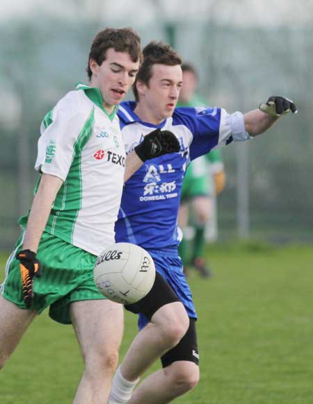 Action from the under 18 league clash between Aodh Ruadh and Four Masters.