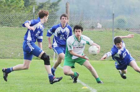 Action from the under 18 league clash between Aodh Ruadh and Four Masters.