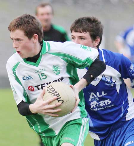 Action from the under 18 league clash between Aodh Ruadh and Four Masters.