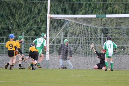 Action from the under 14 hurling game between Aodh Ruadh and Saint Eunan's.