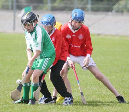 Action from the under 14 hurling blitz at Father Tierney Park.