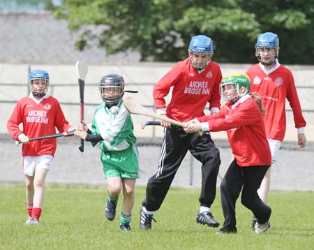 Action from the under 14 hurling blitz at Father Tierney Park.