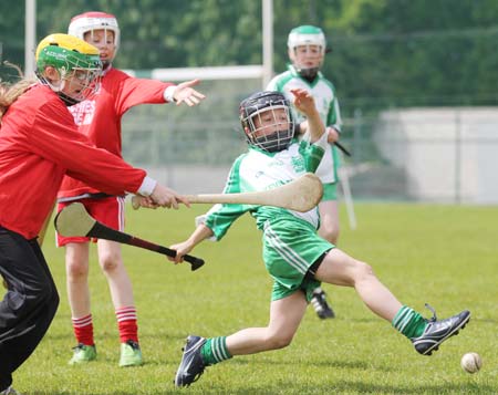 Action from the under 14 hurling blitz at Father Tierney Park.