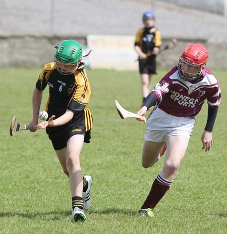 Action from the under 14 hurling blitz at Father Tierney Park.