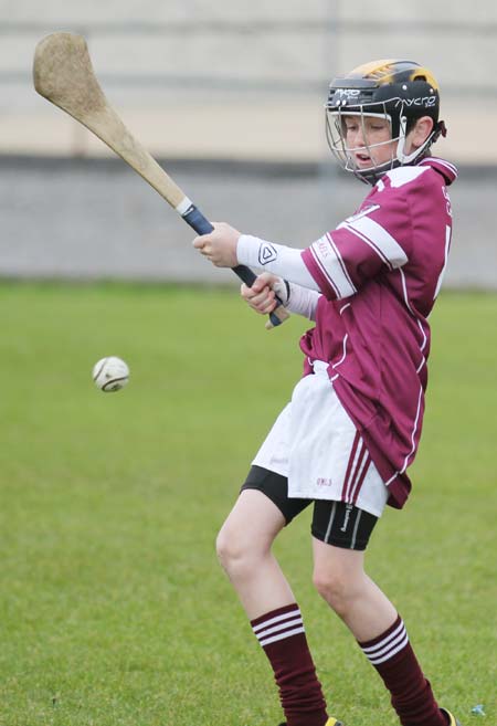 Action from the under 14 hurling blitz at Father Tierney Park.