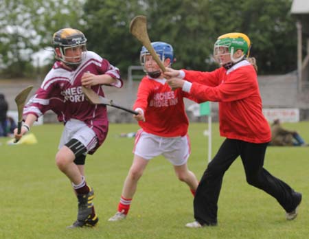 Action from the under 14 hurling blitz at Father Tierney Park.