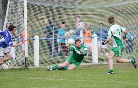 Action from the intermediate reserve championship match against Fanad Gaels.