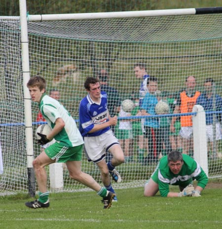 Action from the intermediate reserve championship match against Fanad Gaels.