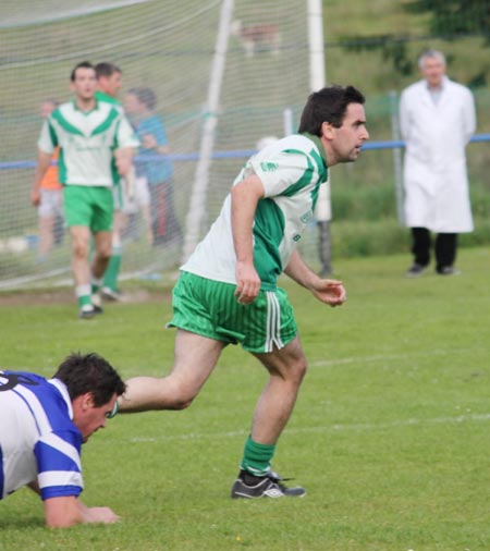 Action from the intermediate reserve championship match against Fanad Gaels.