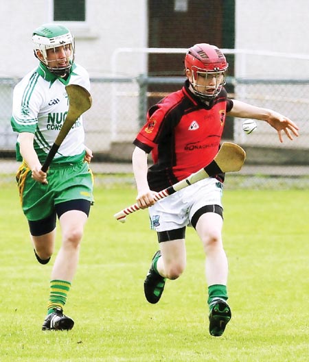 Action from the under 16 hurling game between Aodh Ruadh and Lisbellaw