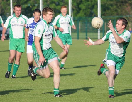 Action from the intermediate championship play-off match against Fanad Gaels.