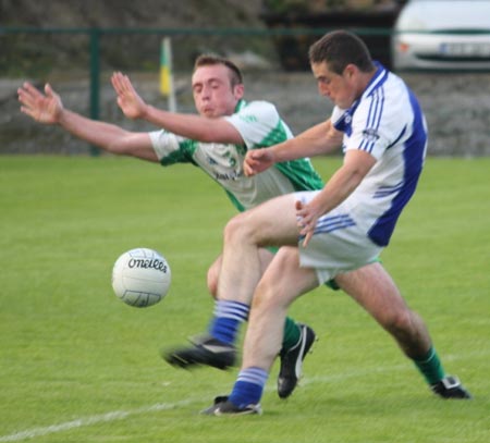 Action from the intermediate championship play-off match against Fanad Gaels.