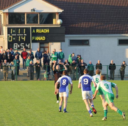 Action from the intermediate championship play-off match against Fanad Gaels.