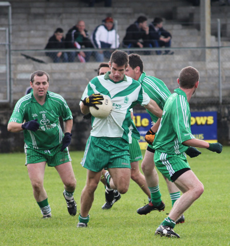 Action from the intermediate reserve football championship match against Saint Naul's.