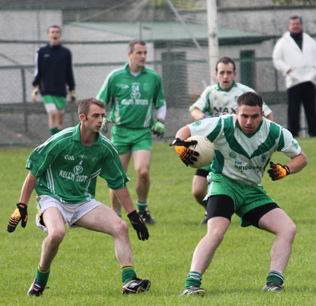 Action from the intermediate reserve football championship match against Saint Naul's.