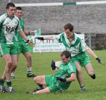 Action from the intermediate reserve football championship match against Saint Naul's.