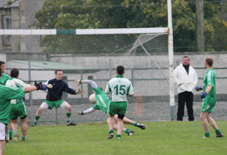 Action from the intermediate reserve football championship match against Saint Naul's.