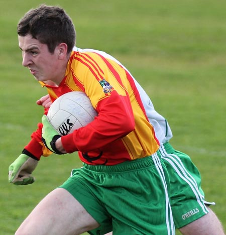 Action from the intermediate reserve football championship match against Saint Naul's.