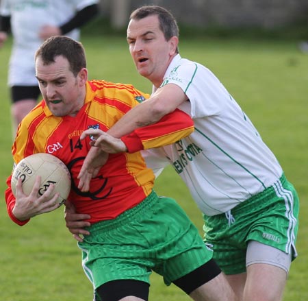 Action from the intermediate reserve football championship match against Saint Naul's.