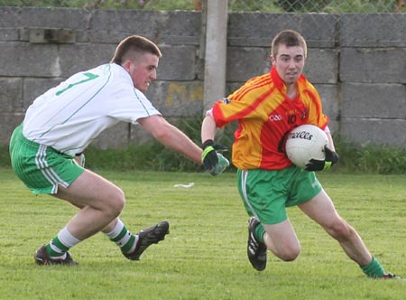 Action from the intermediate reserve football championship match against Saint Naul's.