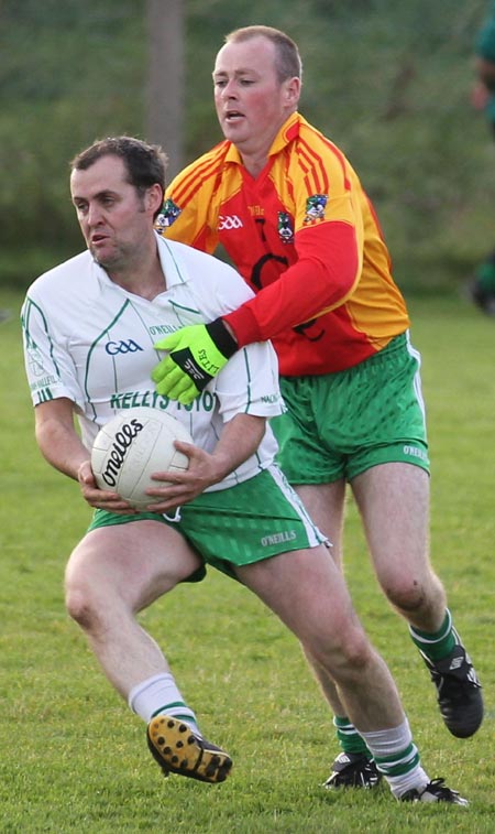 Action from the intermediate reserve football championship match against Saint Naul's.