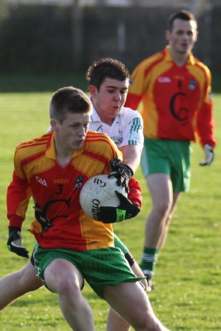 Action from the intermediate reserve football championship match against Saint Naul's.