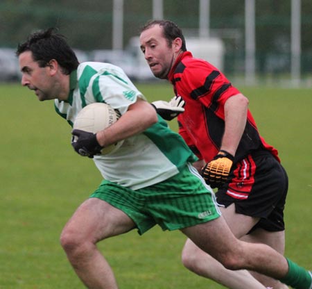 Action from the intermediate reserve football championship match against Saint Naul's.