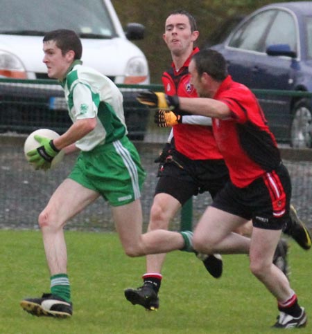 Action from the intermediate reserve football championship match against Saint Naul's.