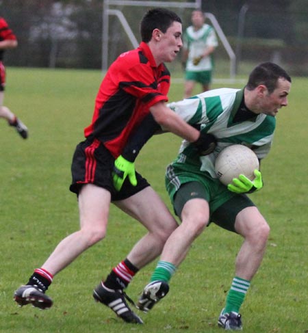 Action from the intermediate reserve football championship match against Saint Naul's.