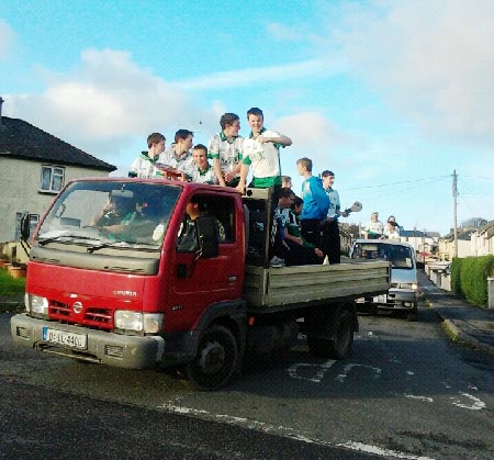 Action from the Aodh Ruadh v Buncrana game.