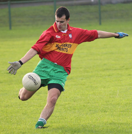 Action from the division three football league match against Saint Naul's.