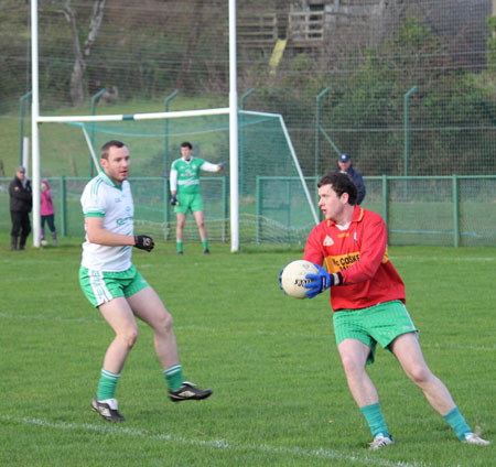 Action from the division three football league match against Saint Naul's.