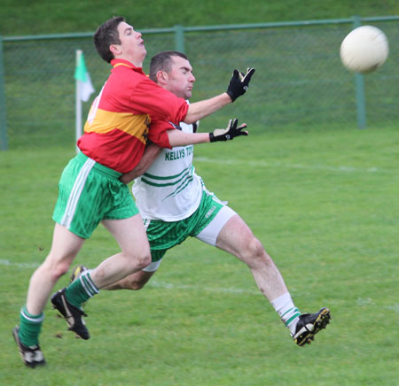 Action from the division three football league match against Saint Naul's.