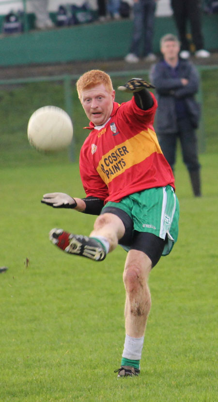 Action from the division three football league match against Saint Naul's.